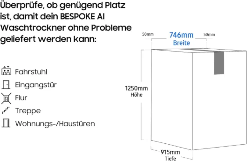 Lave-linge sèche linge SAMSUNG 18/11kg Bespoke AI Laundry Combo WD18DB8995BZT2
