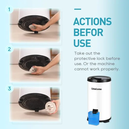 Essoreuse grande capacité 6 kg Séchoir rotatif Spin Dryer énergétique et économie d'énergie Classe d'efficacité énergétique A+++, Blanc Blanc.