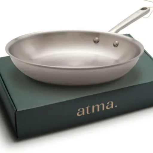 Test La Bonne Poêle Inox Atma 28 cm : saine, costaud… mais pas pour tout le monde