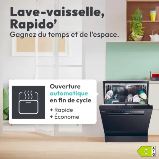 Avis Candy CF 5C6F0B : le lave-vaisselle 15 couverts connecté qui vise le bon rapport qualité-prix