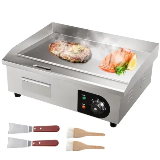 Avis VEVOR Plancha Électrique 54x30 cm : une plaque à snacker puissante pour un usage familial ou pro léger