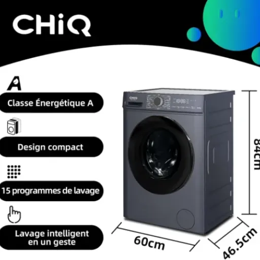 Avis CHiQ CW07123863AX : le lave-linge compact 7 kg qui mise sur la vapeur et la classe A