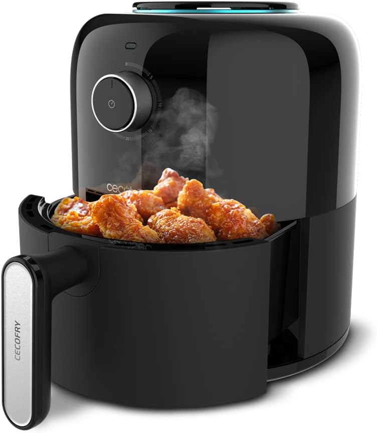 Friteuse sans Huile Cecofry Compact 2500Touch - 900 W, Diététique, Numerique et Compacte, 1,9 L de Capacité, Thermostat, Temps ajustable, Technologie PerfectCook, Fonction Four
