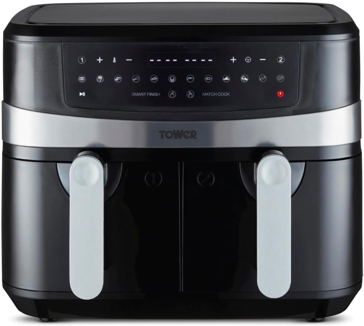 T17088 Vortx Xpress Air Fryer - Friteuse sans Huile - Friteuse Électrique à double panier avec fonction Smart Finish, Puissance de 2 600 W, 9 L, Noir