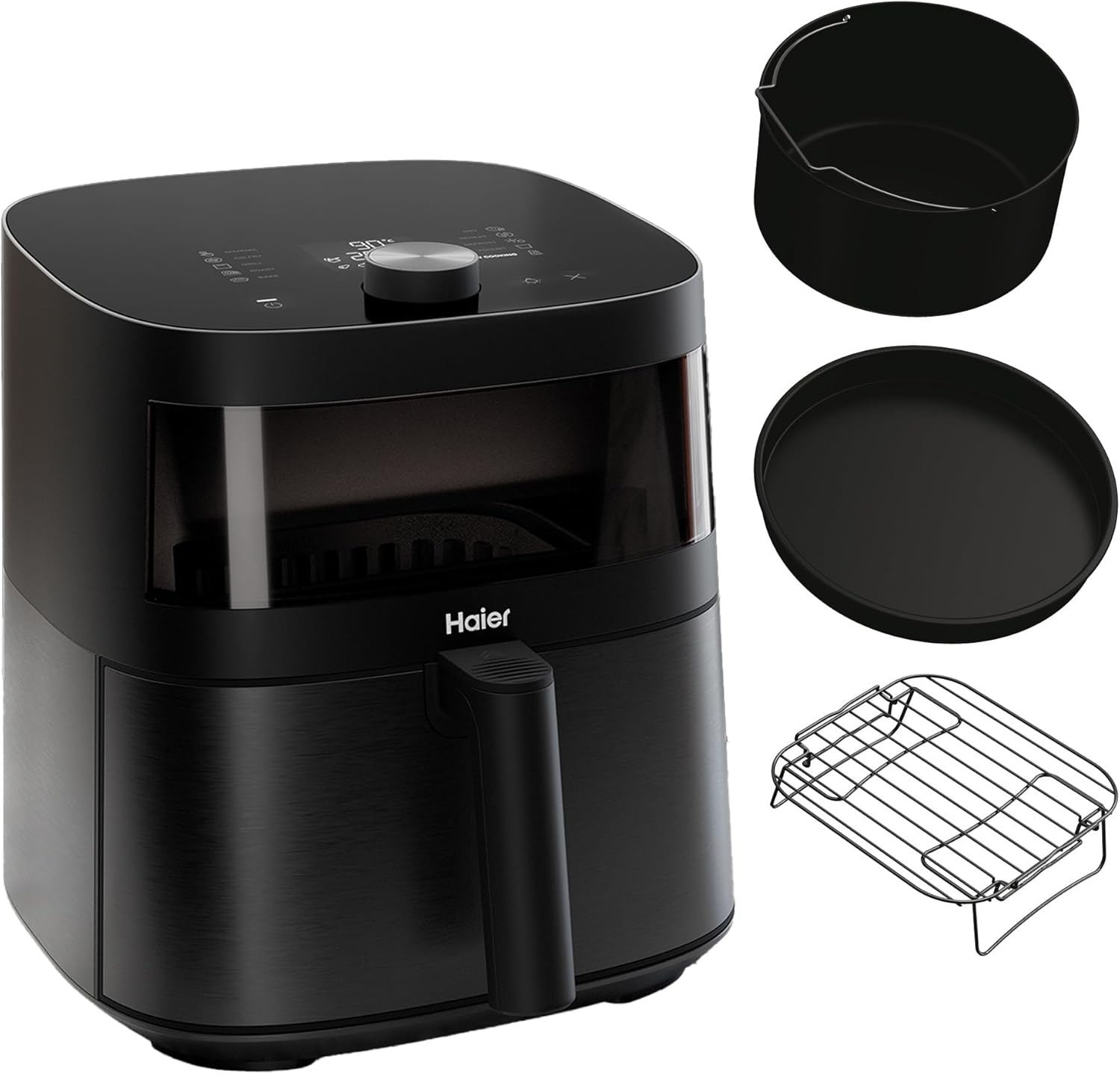 Air Fryer XXL I-Master Serie 5 Friteuse Sans Huile, Capacite 7L jusqu'à 6 personnes, Fenêtre de Contrôle, Cuisson à l'Air Chaud, Décongélation, Yaourt, Noir, Avec Ensemble d’Accessoires