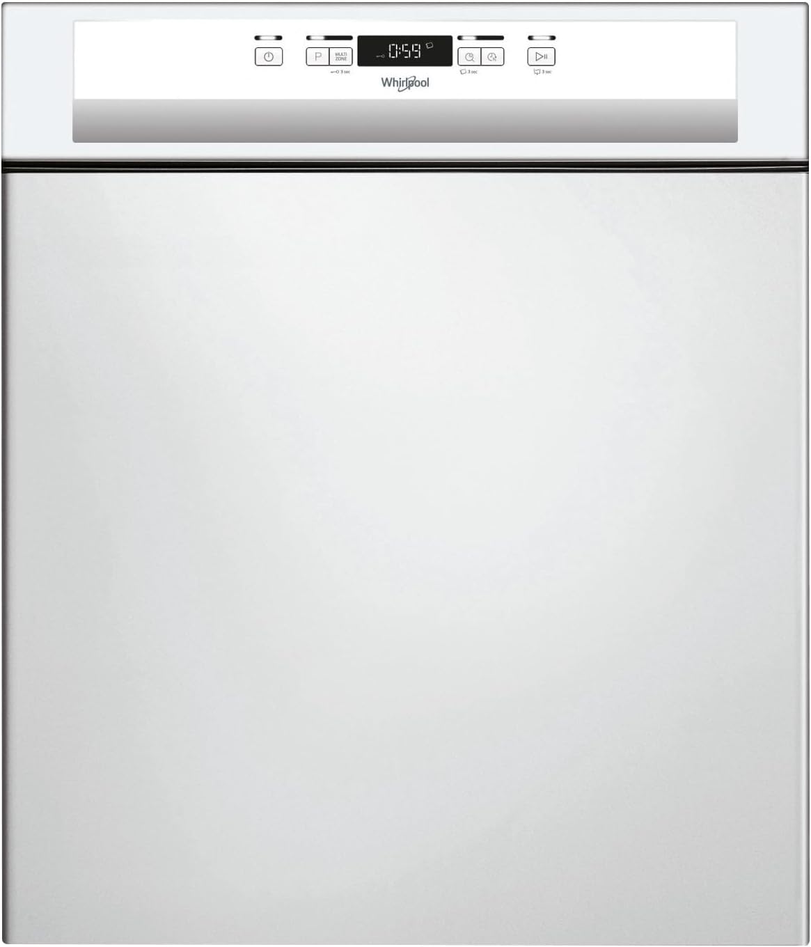 Lave vaisselle encastrable 60 cm Whirlpool WBC3C26 - Lave vaisselle integrable Bandeau blanc - Classe énergétique A++ / Affichage temps restant - Départ différé