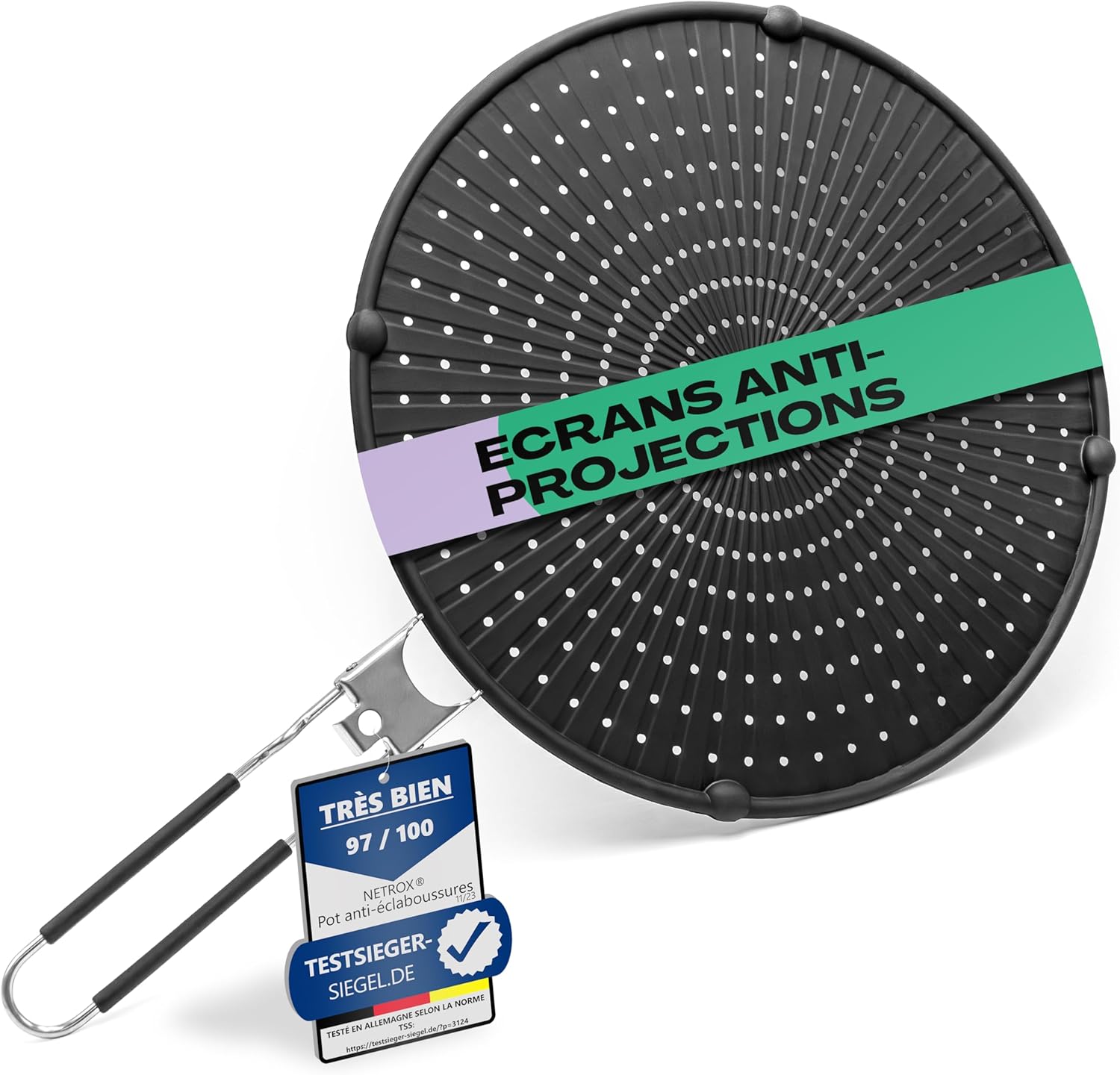 Couvercle Anti-éclaboussures en Silicone pour poêle et Casserole – Protection Contre Les Projections et débordements, Accessoire de Cuisine Pratique, Garde-éclaboussure, Grille Anti-Splash, Pliable