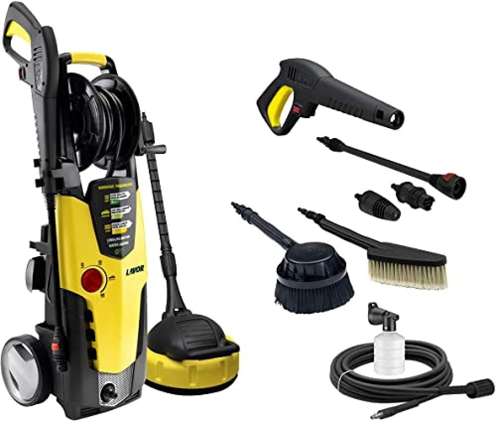 Nettoyeur Haute Pression STM 160 WPS PLUS avec Programmes de Lavege et Brosse Fixe, Brosse Rotative, Accessoire pour Nettoyage Sols, Puissance 160 bar max, Débit 510 l/h max, Moteur 2500W