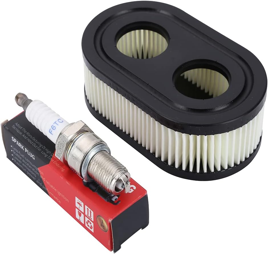 Moritale Filtre à Air Tondeuse Bougie pour Briggs & Stratton Viking Moteurs Série 550E 550EX 675 Eco-Plus 575EX 798339 798452 593260 093000 09P0000 Accessoires (1 Filtres à air & Bougie)