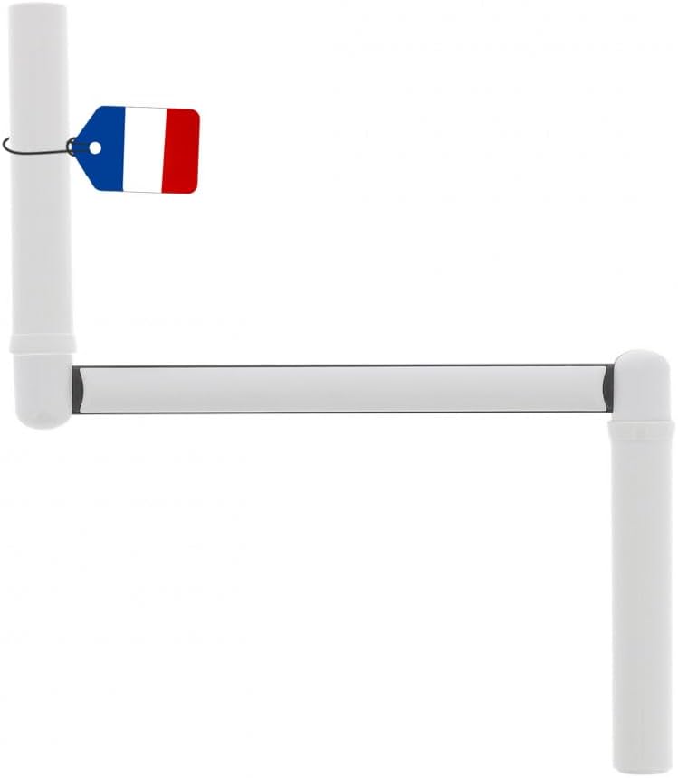 Poignée F301A de manivelle blanche 12 mm pour volet roulant - Bras de manivelle robuste avec goupille incluse - Compatible volet manuel et motorisé – tige ronde – Structure en acier laqué durable