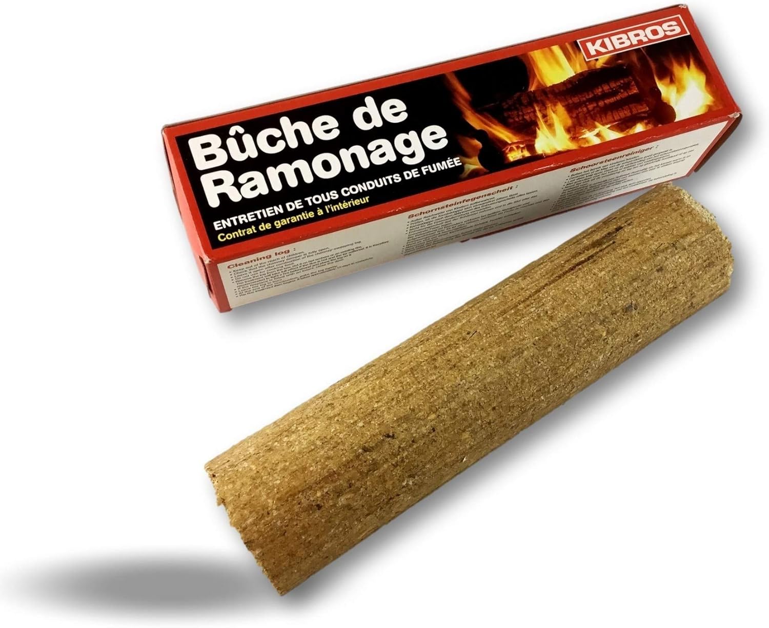 Lot de 10 bûches de ramonage Chimique - Cheminée Insert poêle chaudière foyers Ouverts - Tous conduits de fumée - Efficacité Totale sous 15 Jours - Kibros 4BUCH2x10