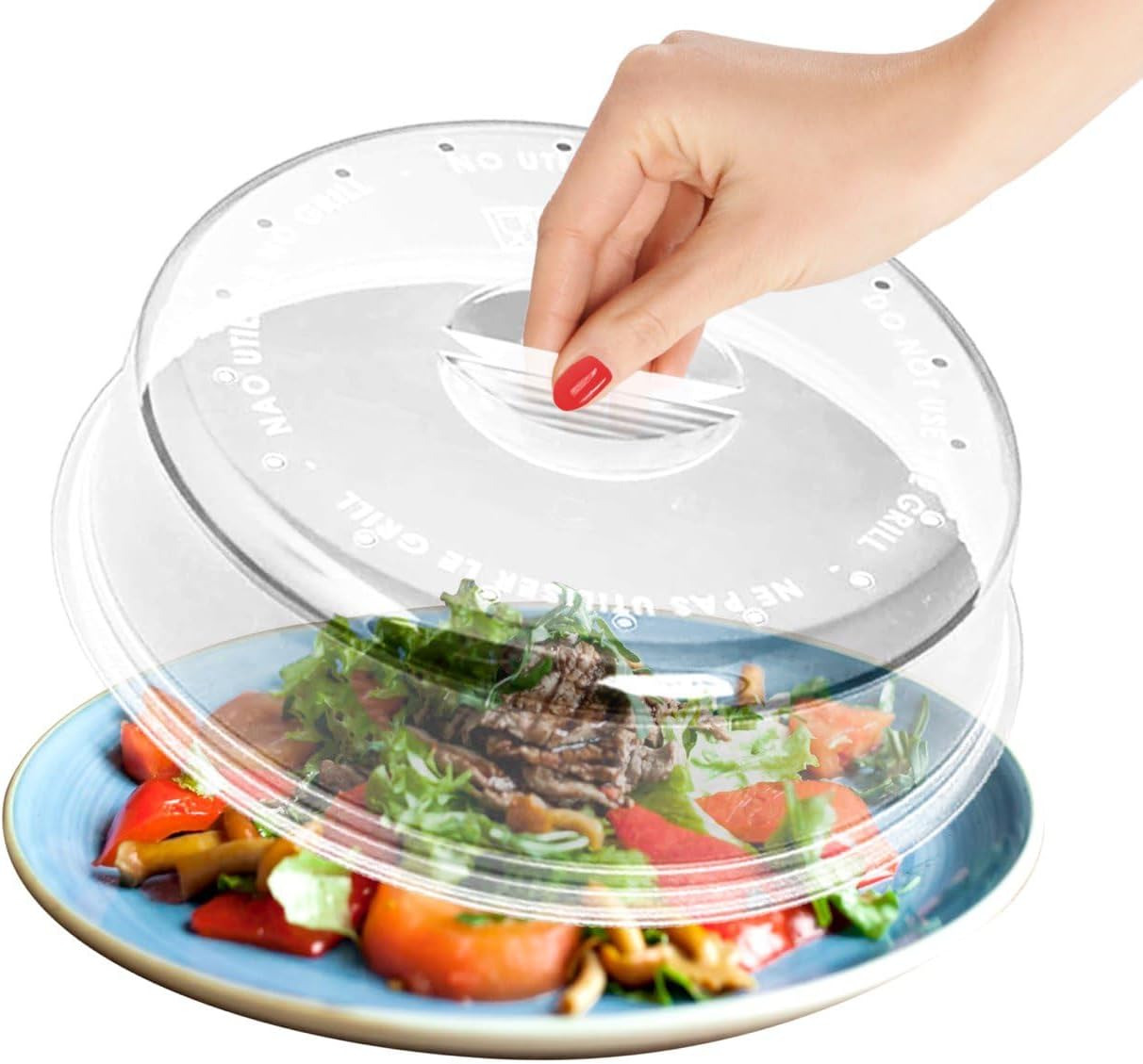 Cloche micro onde sans BPA pour la cuisine - Couvercle micro ondes parfait pour protéger les plats alimentaires - cloche micro onde 24 cm de diamètre