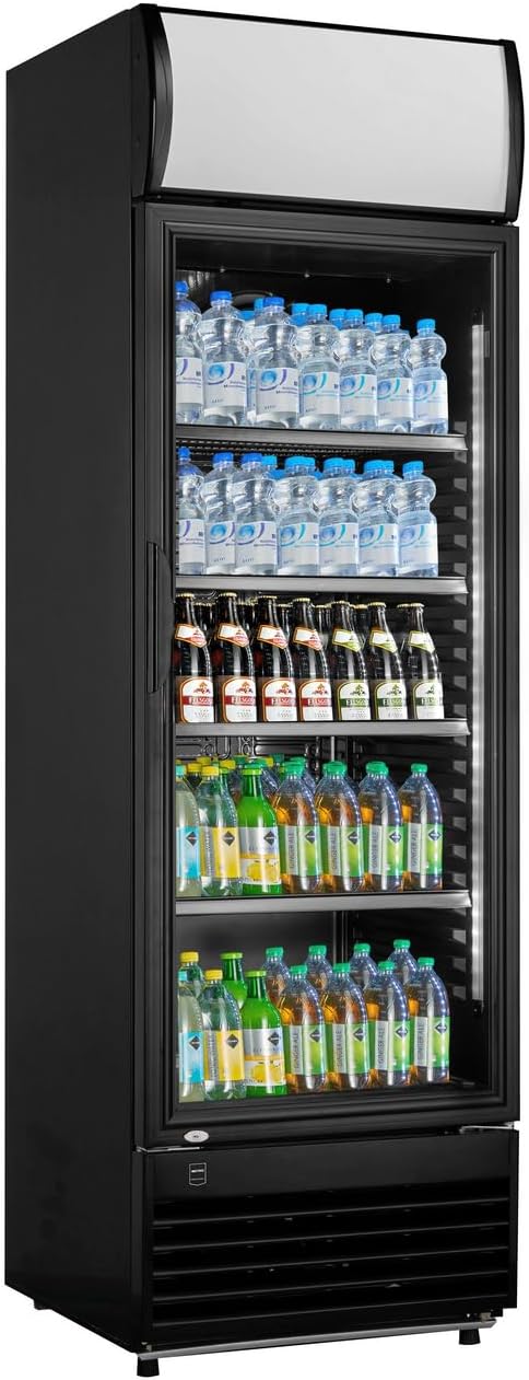 Réfrigérateur à Boissons/Frigo Vitré GSC2350B, 62 x 63.6 x 201.1cm, 324L, Froid Ventilé, 180W, 1 Porte Vitrée, avec Serrure, Noir