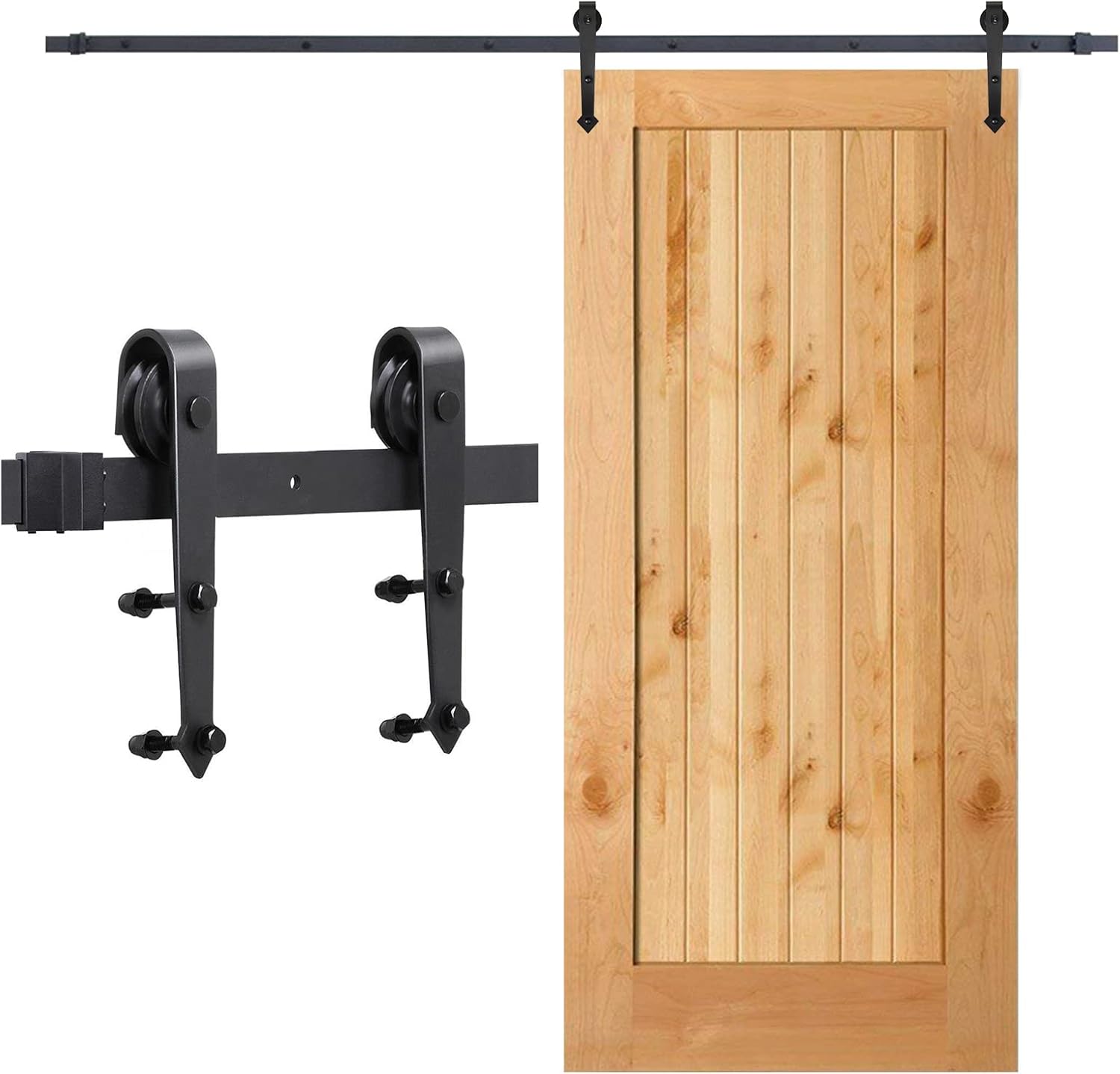 Cecaylie 6.6FT(200cm) Système de porte coulissante, Kit de Rail pour Porte coulissante, La largeur de porte appropriée: 35-45cm