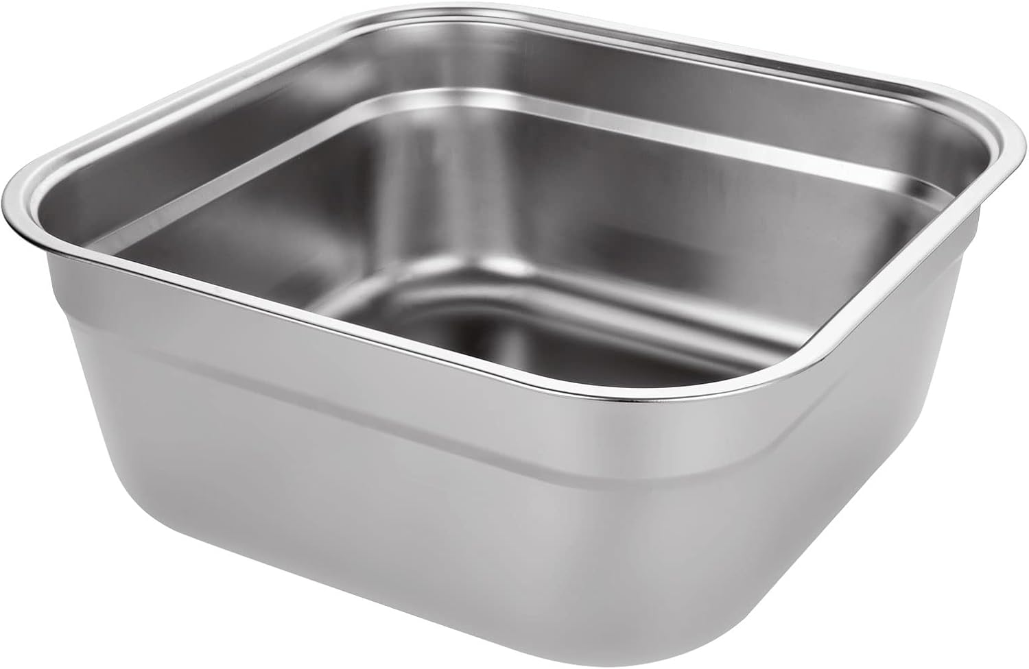 Bol à vaisselle, grand lavabo rectangulaire en acier inoxydable 304 de 10 litres, cuve à vaisselle, bol à mélanger, sans plastique, 33 x 33 x 13,5 cm