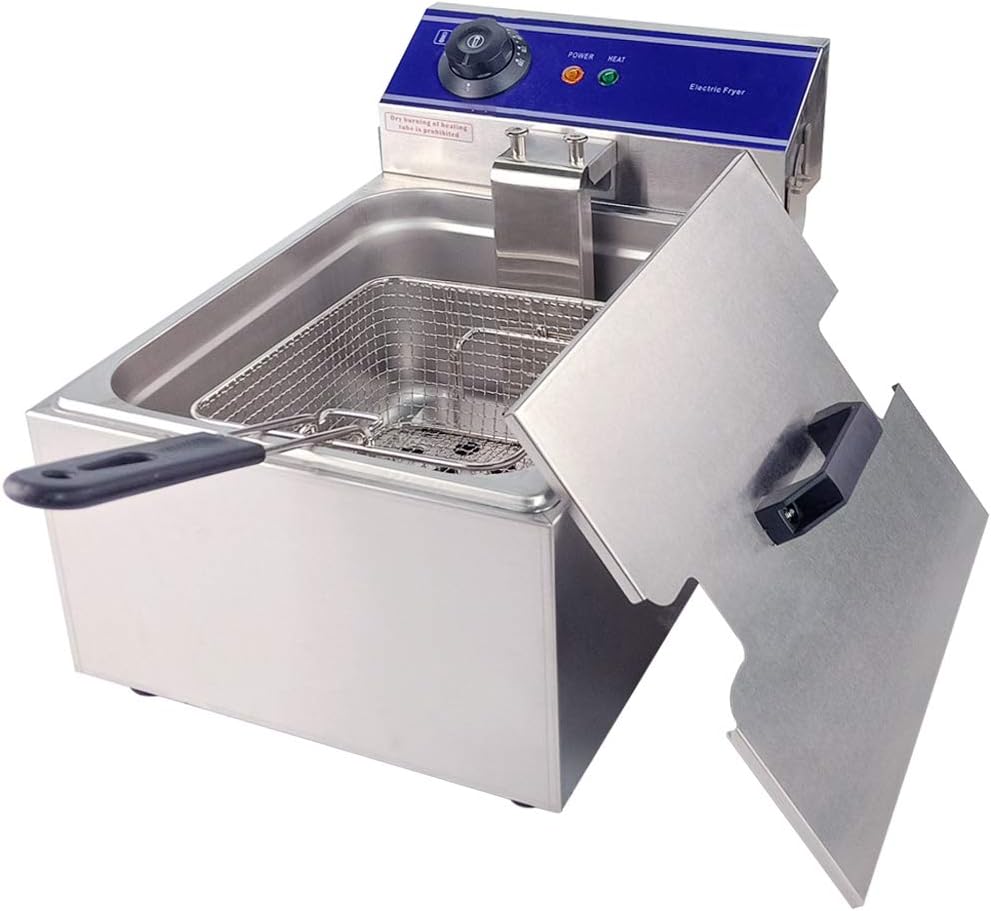 Friteuse électrique commerciale unique réservoir en acier inoxydable 3000W 220V-240V Thermostat 60-200 °C