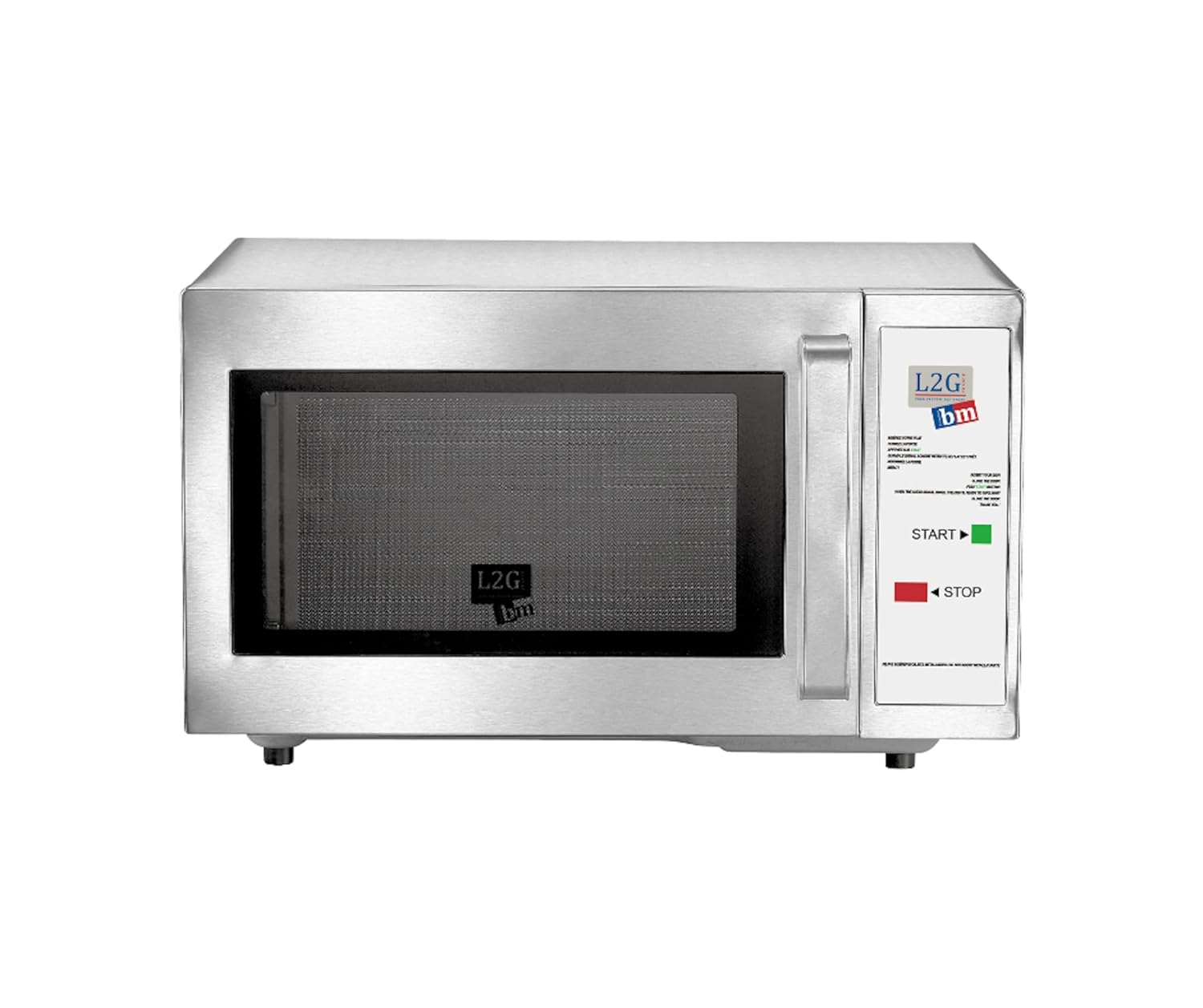 Four Micro-Ondes Professionnel Self Mono-Touche - 1000 W - Intérieur & Extérieur Inox - Commande à Minuterie Programmée à 60 sec - - Sole Fixe en Céramique - 25 Litres