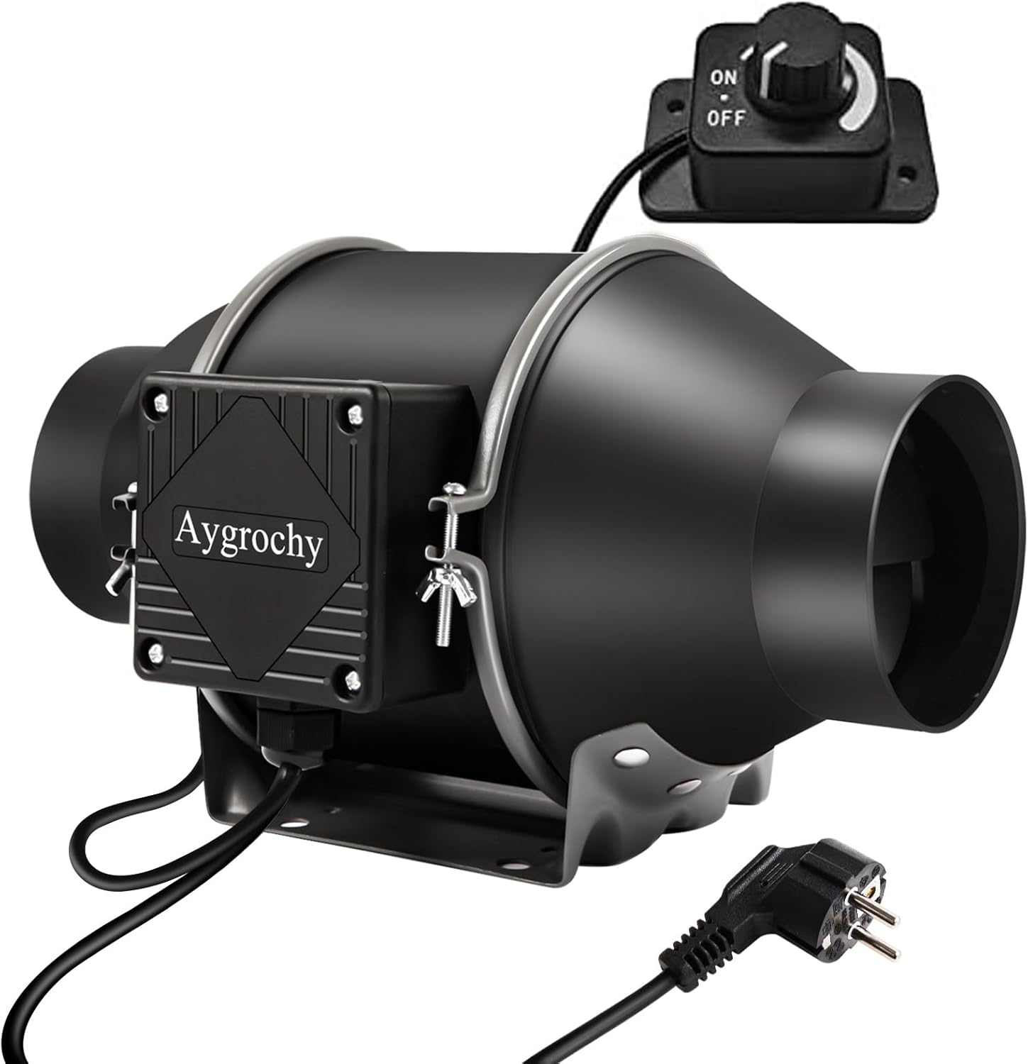 100mm Extracteur d'Air Réglable 363 m³/h,Ventilateur d'extraction EC Moteur avec Contrôleur de Vitesse Variable Pour VMC Salle de Bain, Cuisine,Garage,tentes de culture,ventilation.