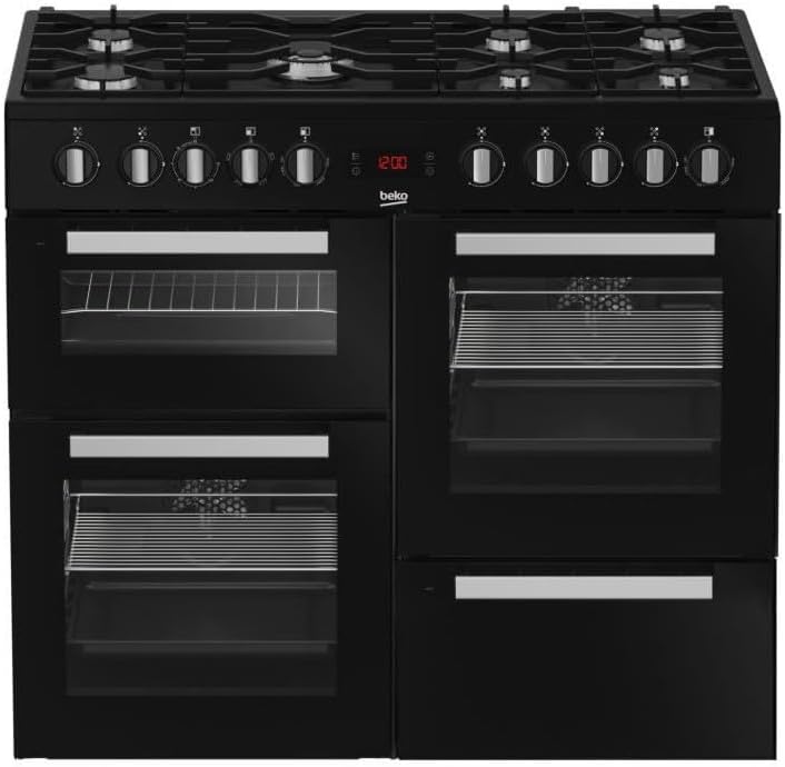 Cuisiniere Piano de cuisson électrique BEKO - 6 gaz + 1 wok - 100 cm - PF335325DB