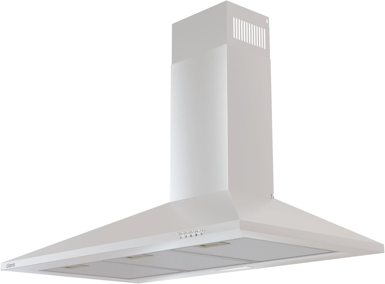 CAS9201A Hotte Aspirante 90 cm Classe A - 370m³/h - Recyclage ou Evacuation - Cheminée Extensible - Hotte Noire - Acier Inoxydable