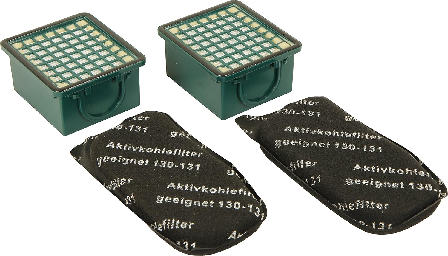 TOP SET ÉCONOMIE - Set de filtres 2x filtre anti-odeur/filtre à charbon actif/filtre AGF + 2x filtre HEPA/microfiltre/filtre Hepa adapté au Vorwerk Kobold VK 130 131 SC VK130 VK131