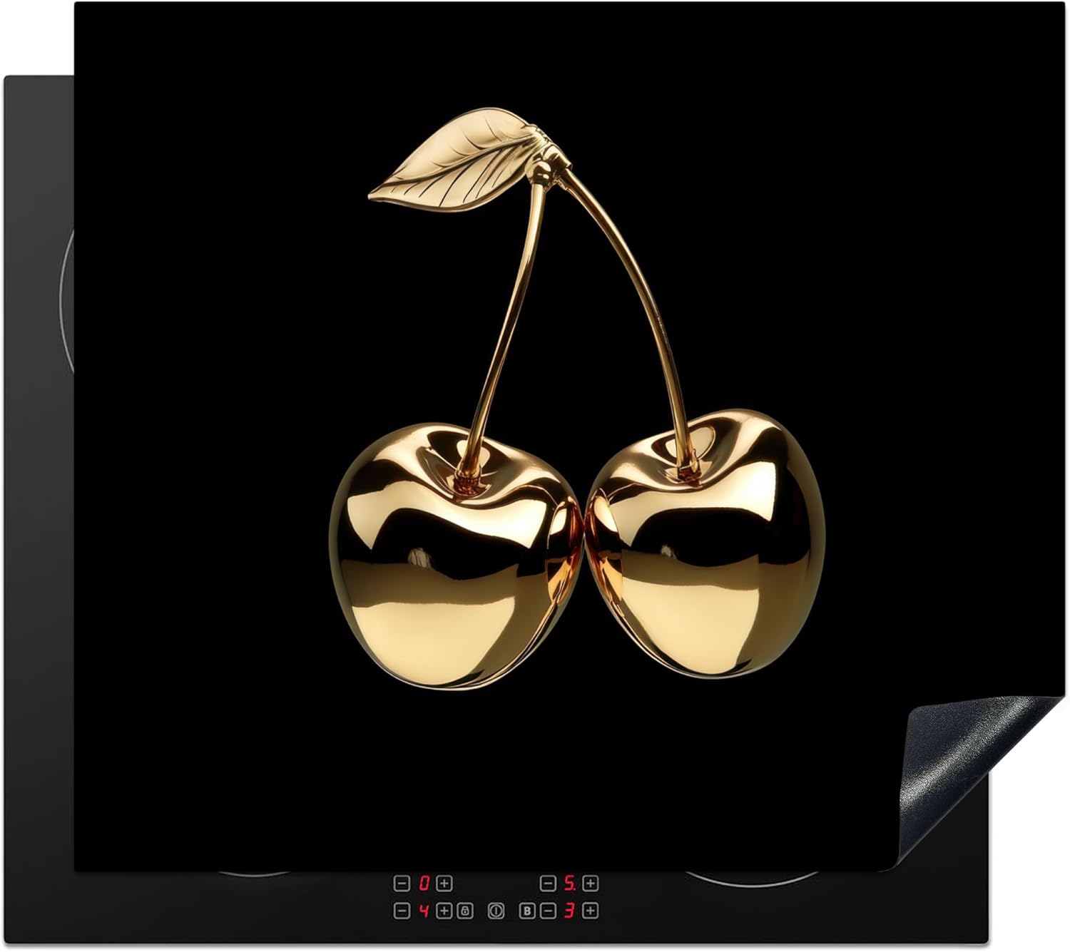 © Protège Plaque Induction 60x52 cm Deco Cuisine Accessoire Pratique Protection De Vitroceramique Kitchen Gadget Cerises - Noir - Or - Chrome Or - Cerises 60L x 52l cm