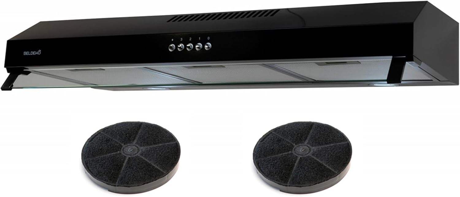 Hotte casquette/visière Rivage 90 Cm - NOIR - Double moteur - 200W - 438 m3/h