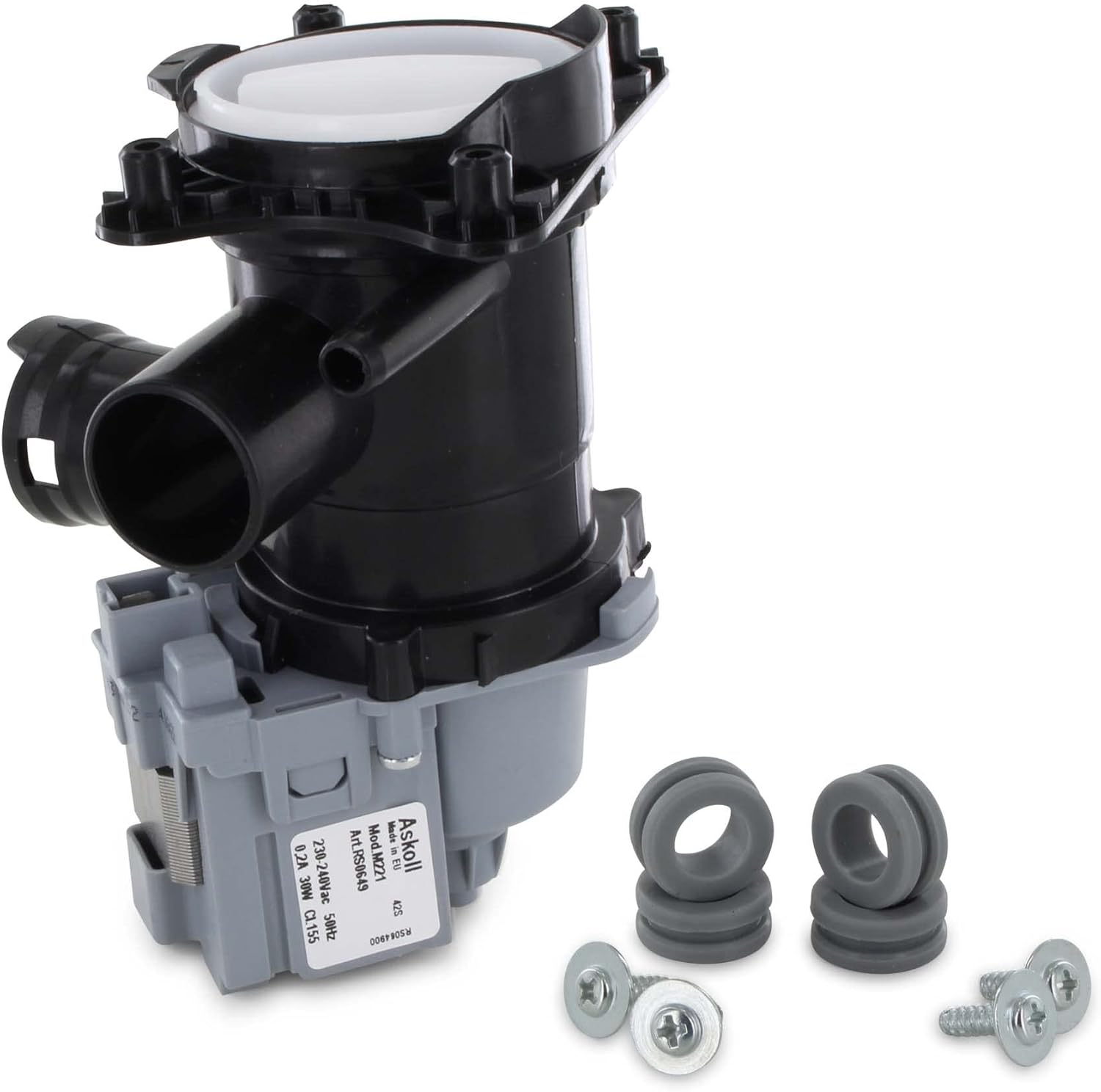 Pompe de vidange pour Bosch Siemens 145093 00145093 145777 00145777 pour modèles Avantixx Logixx Maxx VarioPerfect iQ500 Pompe de vidange avec tête de pompe et tamis pour machine à laver et