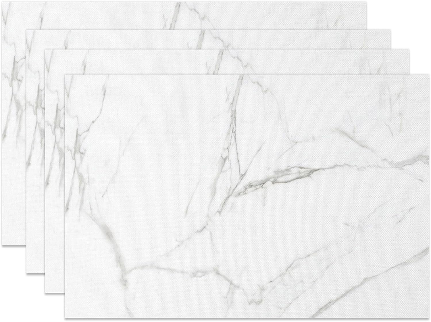 Lot de 4 sets de table modernes en marbre blanc 45 x 30 cm délicats gris pour cuisine, salle à manger, décoration d'intérieur Gris 4