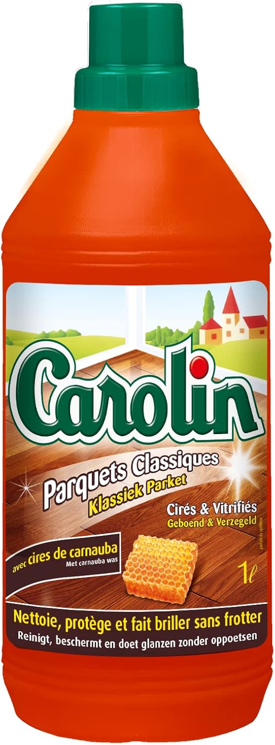 Carolin Nettoyant Sols Parquets Classiques aux 2 Cires d'Abeille et de Carnauba 1 L