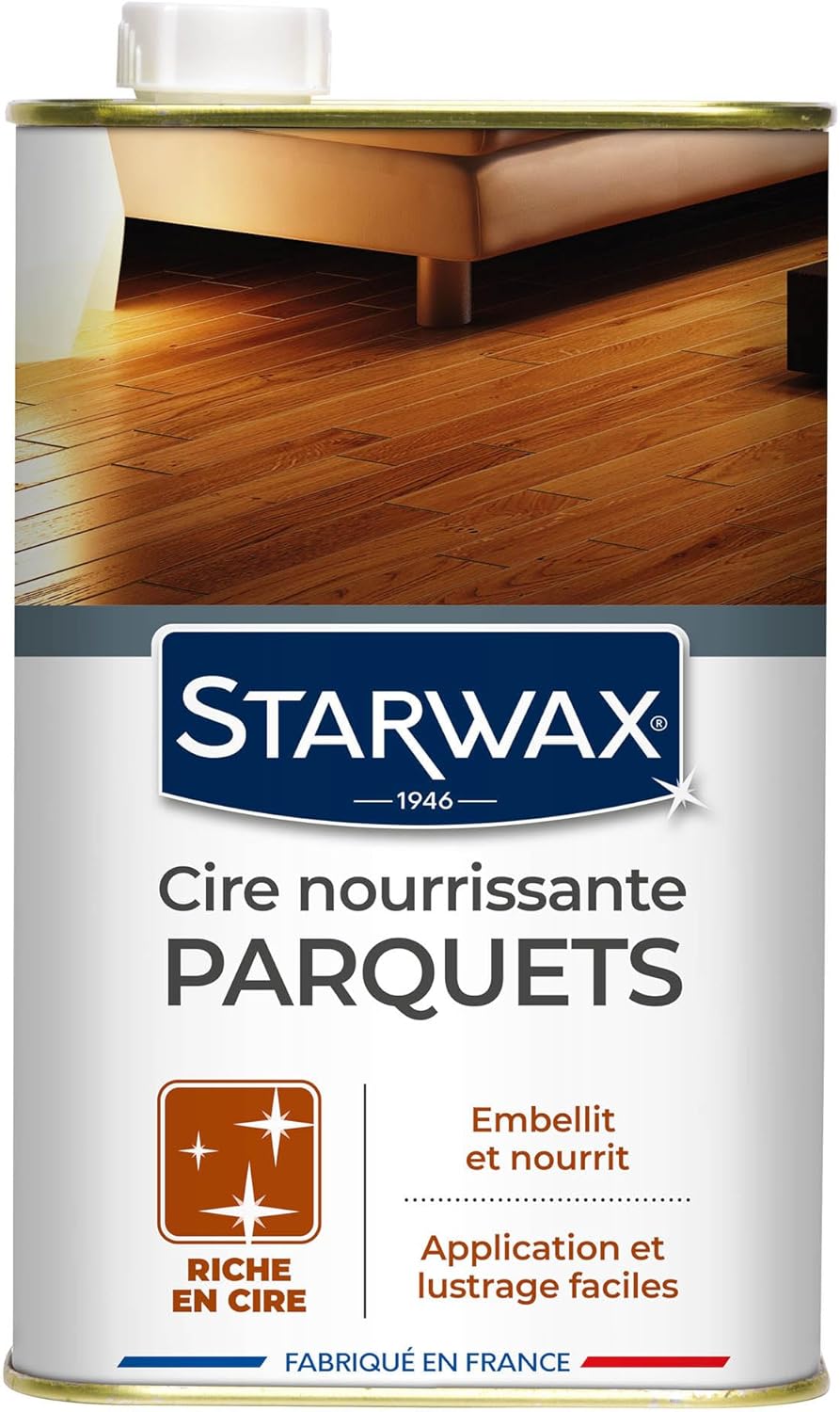 Cire Concentrée pour Parquets Cirés - 1L - Idéal pour Nourrir et Embellir les Parquets Bruts ou Déjà Cirés - Rénove et Entretient - Finition Chaleureuse