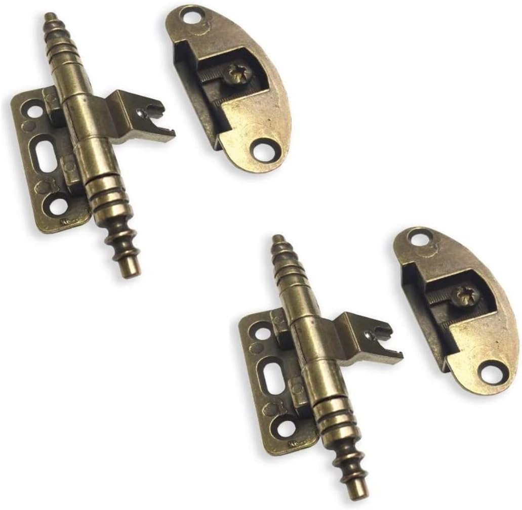 BricoShopping® Paire de charnières pour porte de meubles anciens en bois et armoires de style classique salon ou chambre à coucher art pauvre lourds battu charnières antiques (BS0185, Bronze)