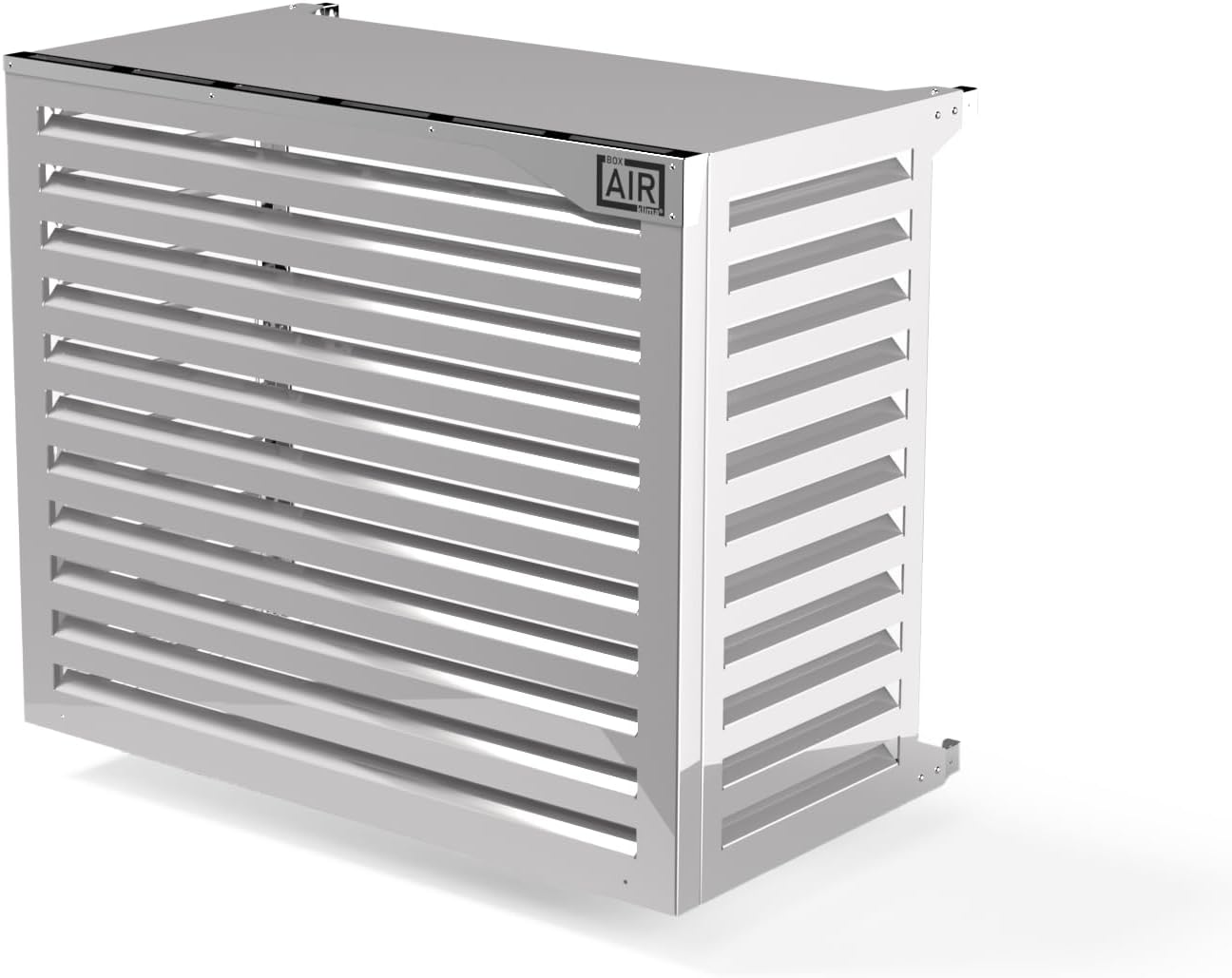 Big Blade XL Bianco – Cache Climatiseur Extérieur en Aluminium Composite et Cadre INOX 316, Installation Murale, 115×95×61 cm – Protection Unité de Climatisation