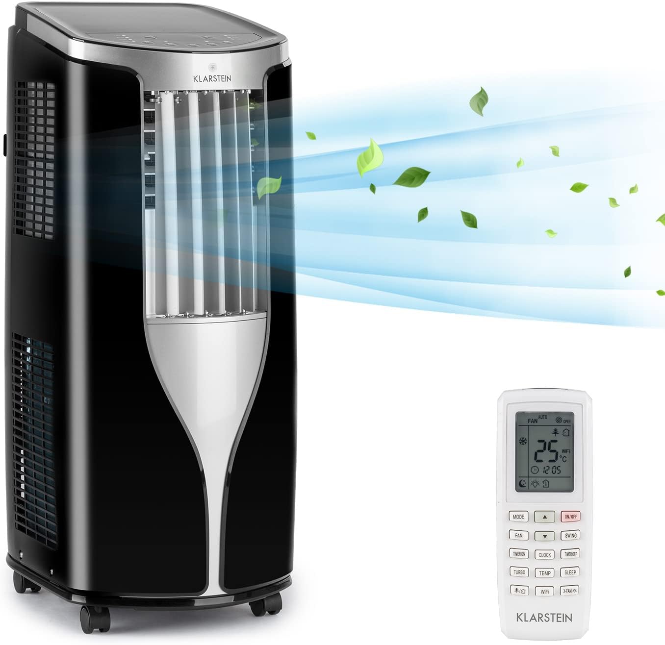 Mini Climatiseur Mobile Silencieux 3 en 1, Mode Nuit, Déshumidificateur, Ventilateur, à Faible Conso, Evacuation, Clim Portable, Puissant 10.000 BTU