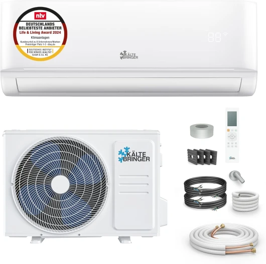 Climatiseur Split - 12000 BTU (3,5 kW) - Avec fonction chauffage, WiFi et App - très silencieux & économe en énergie - kit complet, 5m conduite de frigorigène, R32, matériel de montage