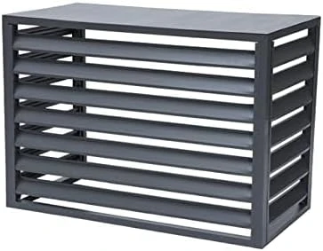 Cache climatiseur exterieur aluminium,Housse de climatiseur, Couverture Etanche Climatiseur, caisson anti bruit pompe à chaleur,cache clim,Étanche À La Poussière Et À L'eau (Color : Black B, Size :