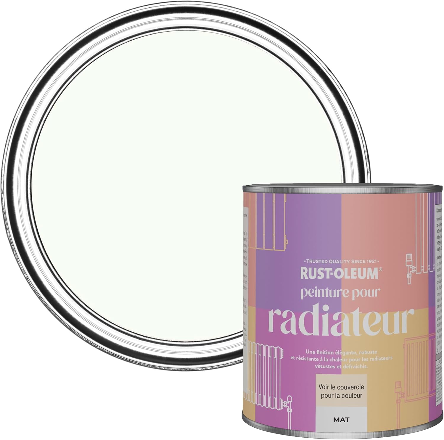 Rust-Oleum Peinture Blanche Résistante à la chaleur pour Radiateur, Finition Mate - Immobile 750ml