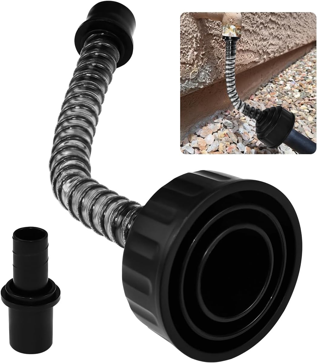 ADERTOS Embout d'aspiration d'eau pour Climatisation, Tuyau Évacuation Condensat Clim Connecteur de Tuyau Vidange pour Climatiseur Adaptateur de Tuyau de Vidange AC avec Tuyau d'évacuation 3/4