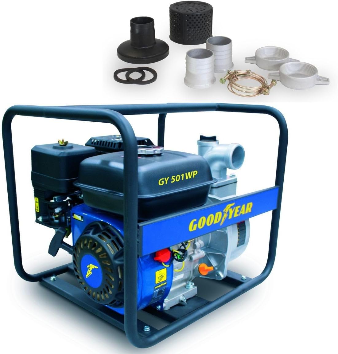 Pompe à Eau Thermique 7CV 212cm³ - Motopompe Essence Moteur 4 Temps Eau Propre - Raccords 50 mm, Débit 32 000 l/h - Pour Irrigation Jardin, Vidange Piscine, Vide Cave, Inondation