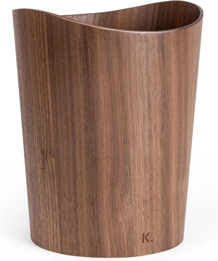 Corbeille à papier en bois véritable Börje - Poubelle en Bois pour Bureau, chambre d'enfant et chambre - 9 litres - Noyer