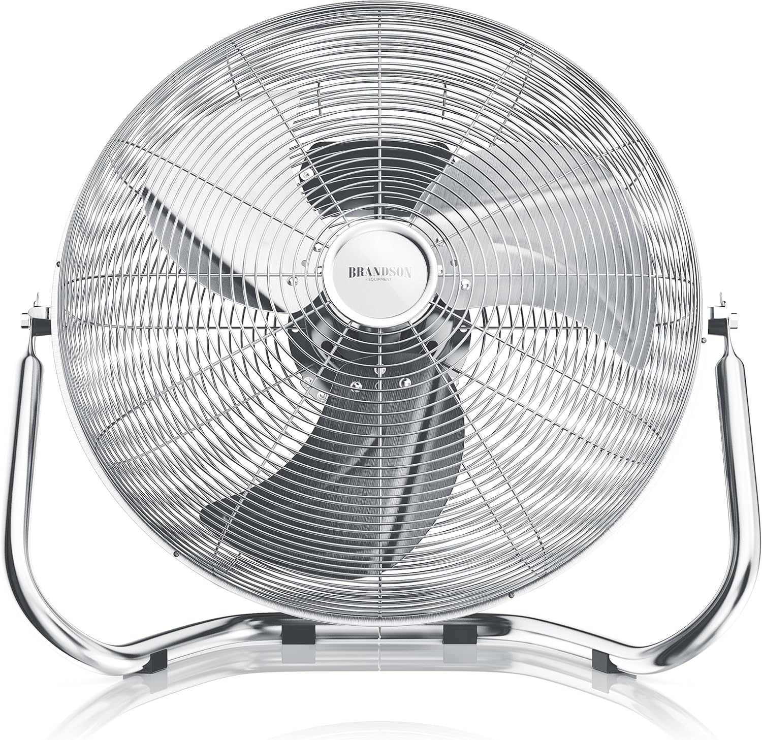 Ventilateur de Sol Design rétro, Ventilateur sur Pied de 50 cm de diamètre, Ventilateur métallique, 3 Vitesses, Faible, Moyenne, Haute, Débit d'air élevé, Inclinable à 120°, Rétro chromé