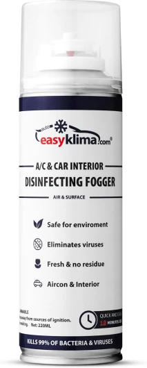 EasyKlima® Fogger: nettoyant intérieur et désodorisant pour voiture - Élimine les mauvaises odeurs et rafraîchit la climatisation en seulement 10 minutes.