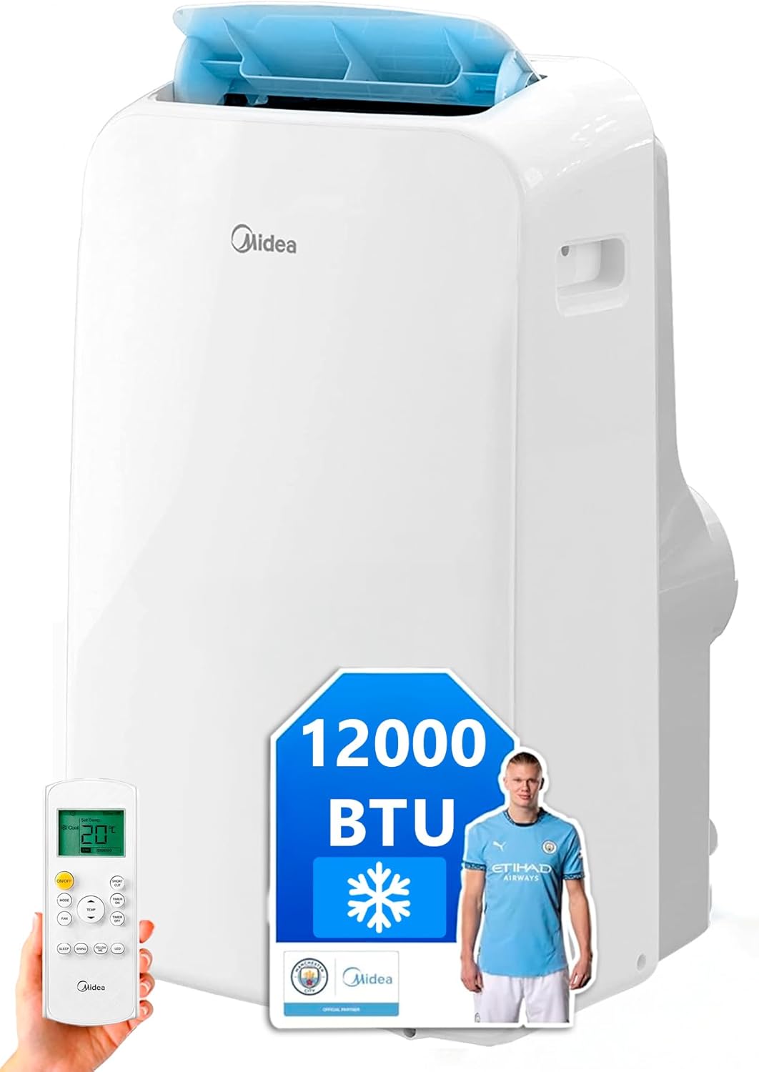 Climatiseur Mobile Silencieux 12000 BTU avec Évacuation - Climatisation Portable Prêt à Poser 3500W - Clim Réversible Split Mobile - 3 Vitesses avec Kit de Fenêtre et Télécommande