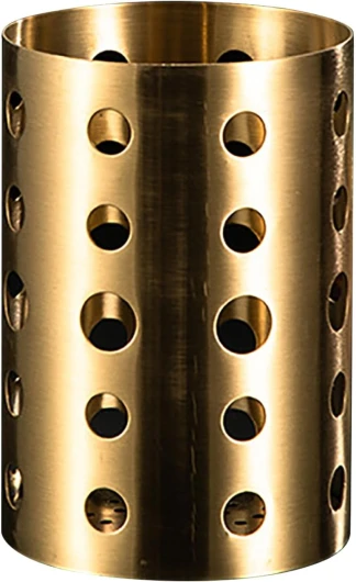 Porte-ustensiles de cuisine, 3,9 x 5,9 pouces Porte-ustensiles de cuisine doré en acier inoxydable épaissi renforcé avec trous de drainage Pot à ustensiles de comptoir