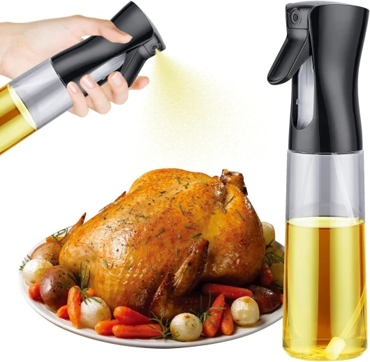 GE2002B-300, Spray de Cuisine Huile Cuisine de Haute Qualité 300ML, Vaporisateur d'Huile de Cuisson pour Friteuse sans Huile, Air Fryer Accessoires, Noir