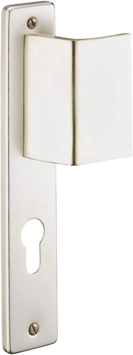 Ensemble de poignées, porte d'entrée, palière Picardie trou de cylindre, carré 7mm, entr'axes 195mm, couleur champagne