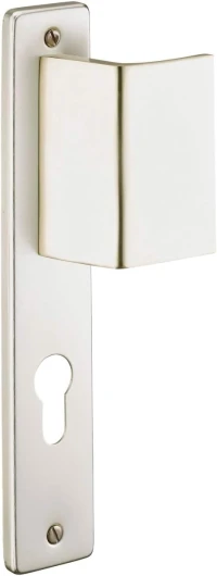 Ensemble de poignées, porte d'entrée, palière Picardie trou de cylindre, carré 7mm, entr'axes 195mm, couleur champagne