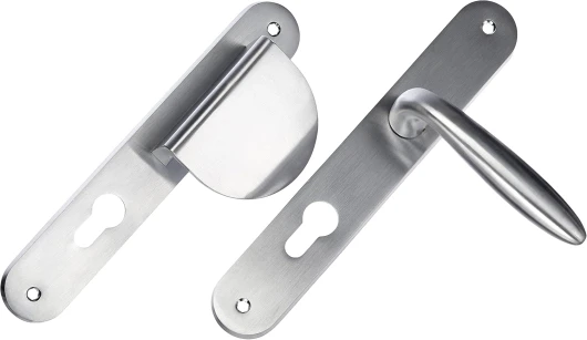 Bricard Esquisse 9984051 Ensemble Poignées Palière zamak Béquille + Aileron Profil Européen (sans Cylindre) pour Porte d'Entrée, Argent