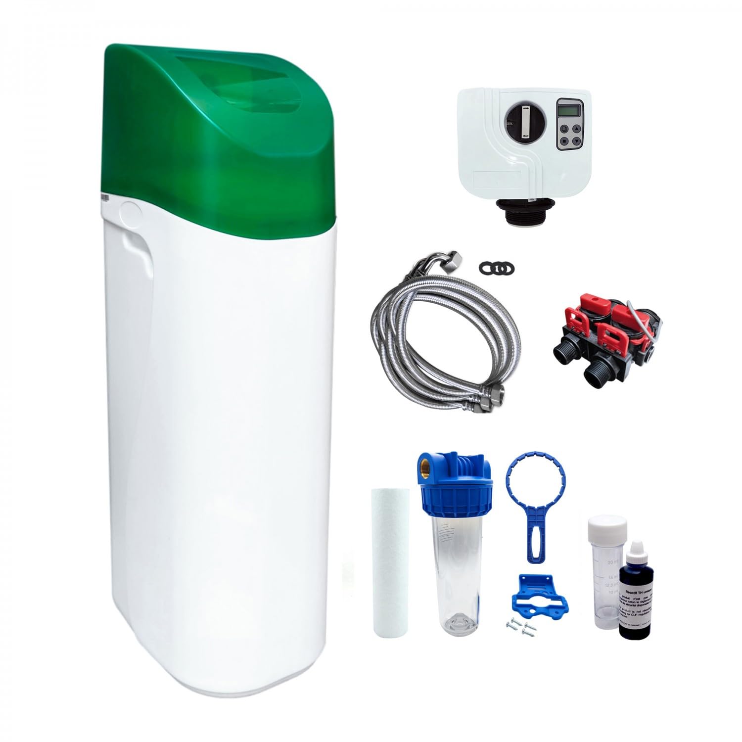 Adoucisseur D'eau 20l Vanne Canature Complet Avec Accessoires - 1 à 4 Personnes 20L Adoucisseur 20L - Complet