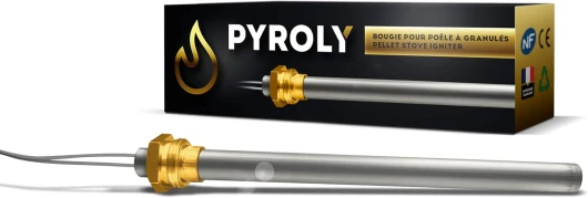 PYROLY Bougie d'allumage pour poêle à granulé compatible PIAZZETTA/SUPERIOR/JOLLY MEC/INTERSTOVES/INVICTA/MCZ/FREEPOINT/RED/KAUSIFLAM/SKIA(150/140mm-Ø9,9mm-280 W) Qualité supérieure